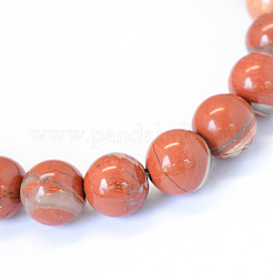 Natural Red Jasper Round Bead Strands&nbsp;X-G-E334-8mm-27