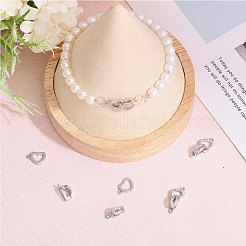 5 Sets Brass Micro Pave Clear Cubic Zirconia Fold Over Clasps&nbsp;KK-CA0002-67P