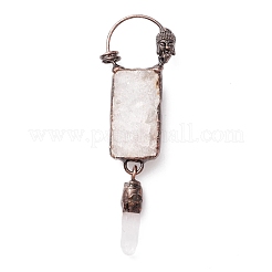 Natural Druzy Agate and Quartz Crystal Big Pendants&nbsp;G-M383-06R