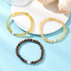 Natural & Synthetic Mixed Gemstone & Cultured Freshwater Pearl Beads Stretch Bracelets for Women&nbsp;BJEW-JB13205-02