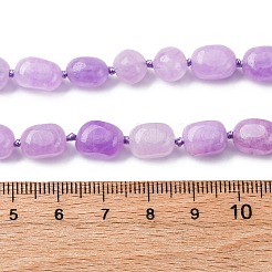 Natural Dyed Malaysia Jade Tumble Stone Nuggets Beaded Long Necklaces for Women&nbsp;NJEW-F340-A03