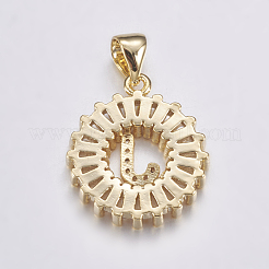 Long-Lasting Plated & Rack Plating Brass Micro Pave Cubic Zirconia Letter Pendants&nbsp;ZIRC-A007-03J-G
