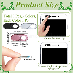 3Pcs 3 Colors Aluminum Alloy Self-Adhesive Webcam Covers&nbsp;FIND-PS0001-04