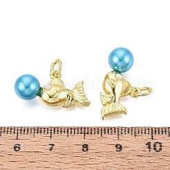 Brass & ABS Plastic Imitation Pearl Pendants&nbsp;KK-Q077-12G