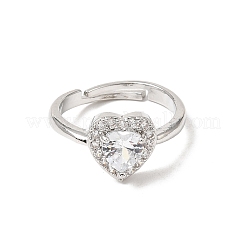 Brass Micro Pave Clear Cubic Zirconia Cuff Open Rings&nbsp;CU-CBA5C10-01P