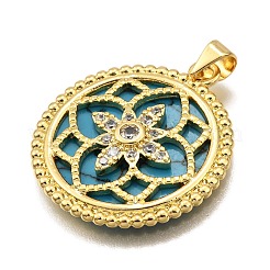 Rack Plating Brass Micro Pave Cubic Zirconia Pendants&nbsp;KK-K401-49B-G