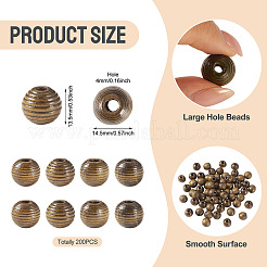 Wood European Beads&nbsp;WOOD-TA0003-10A