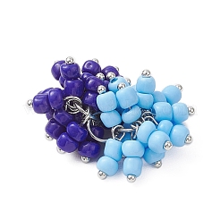 Glass Seed Beaded Grape Pendants&nbsp;PALLOY-JF04250-02