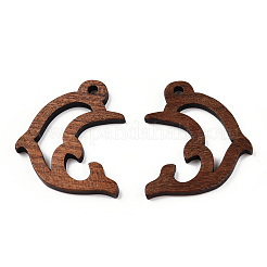 Natural Walnut Wood Pendants&nbsp;WOOD-T023-26