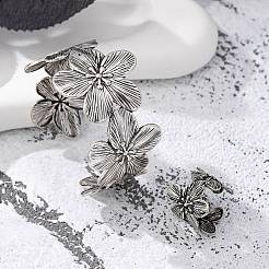 Flower Alloy Cuff Bangles & Cuff Rings Sets&nbsp;FS-WG9C22C-02
