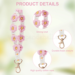 2Pcs 2 Colors Flower Cotton Keychain&nbsp;KEYC-CN0001-05
