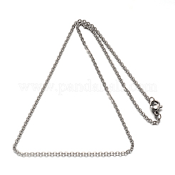 Non-Tarnish 304 Stainless Steel Cable Chain Necklace for Men Women&nbsp;LS-STAS-L164A-01P-A