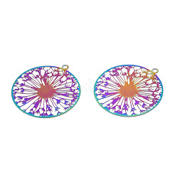Ion Plating(IP) 201 Stainless Steel Filigree Pendants&nbsp;STAS-S118-086