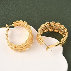 Brass Round Hoop Earrings&nbsp;EJEW-D337-12G