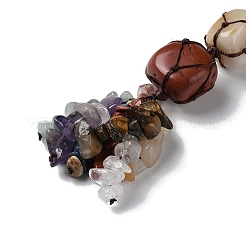 7 Chakra Nuggets Natural Gemstone Pouch Pendant Decoration&nbsp;HJEW-H060-01
