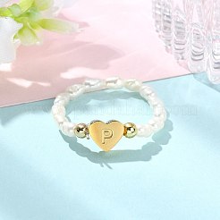 Natural Freshwater Pearl & 304 Stainless Steel Bead Finger Rings&nbsp;RJEW-FS00001-16