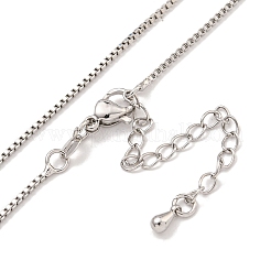 Brass Box Chain Necklaces for Women&nbsp;NJEW-G084-11P