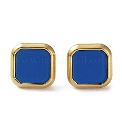 6 Pair 2 Color Square Acrylic Stud Earrings&nbsp;EJEW-A024-03B