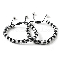 Adjustable Natural Howlite and Non-magnetic Synthetic Hematite Braided Bead Bracelets&nbsp;BJEW-Z090-01O