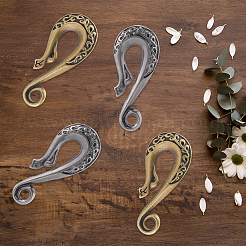 4Pcs 2 Colors Alloy S-Hook Clasps&nbsp;FIND-CP0003-48
