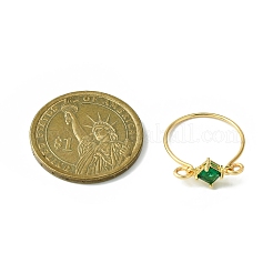 Glass Rhombus Finger Ring&nbsp;RJEW-JR00589