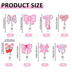 8Pcs 8 Styles Polyester Bowknot & Plastic Badge Reel&nbsp;AJEW-FH0006-67