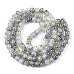 Baking Paint Crackle Glass Bead Strands&nbsp;DGLA-Q023-8mm-YS75-A