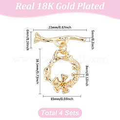 4Pcs Brass Toggle Clasps&nbsp;KK-LP0001-43
