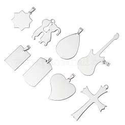 201 Stainless Steel Heart Stamping Blank Tag Pendants&nbsp;STAS-PH0018-77