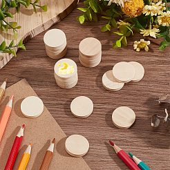 50Pcs Undyed Wood Cabochons&nbsp;WOOD-WH0125-09C