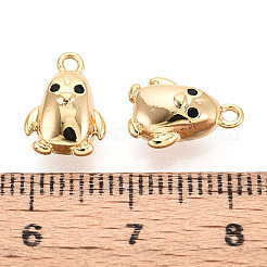 Brass Micro Pave Clear Cubic Zirconia Pendants&nbsp;KK-T078-12G
