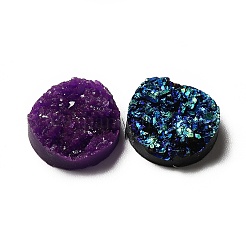 Mixed Flat Round Drusy Resin Cabochons&nbsp;X-CRES-S040-12mm-M
