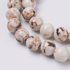 Sea Shell and Synthetic Turquoise Assembled Beads Strands&nbsp;G-G758-08-10mm