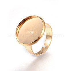 Ion Plating(IP) Adjustable 201 Stainless Steel Finger Rings Components&nbsp;STAS-G187-01G-16mm