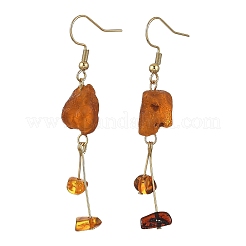 Natural Amber Nuggets Dangle Earrings&nbsp;EJEW-JE07523