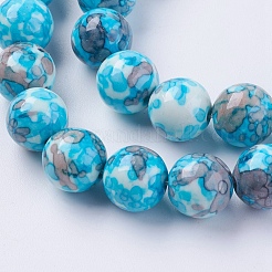 Synthetic Ocean White Jade(Rain Flower Stone) Beads Strands&nbsp;G-GR8MM-223