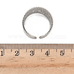 304 Stainless Steel Open Cuff Rings for Women&nbsp;RJEW-A079-09C-P