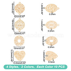 80Pcs 8 Styles Long-Lasting Plated Brass Connector Charms&nbsp;KK-HY0003-74