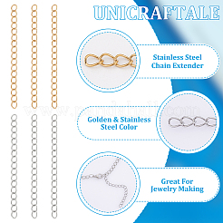 100Pcs 2 Colors 304 Stainless Steel Chain Extender&nbsp;STAS-UN0060-92