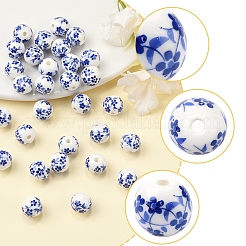 50Pcs Handmade Blue and White Porcelain Beads&nbsp;PORC-FS0001-07