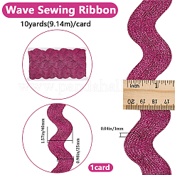 10 Yard Metallic Polyester Wavy Fringe Trim Ribbon&nbsp;SRIB-GF0001-38P
