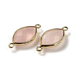 Natural Rose Quartz Faceted Connector Charms&nbsp;G-K347-03G-13