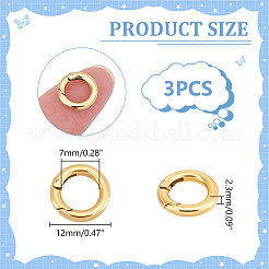3Pcs Ion Plating(IP) 304 Stainless Steel Spring Gate Rings&nbsp;STAS-UN0059-42