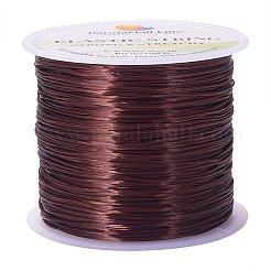 0.8mm Elastic Stretch Polyester Threads Brown Jewelry Bracelet Beading Wire Cords&nbsp;EW-PH0001-0.8mm-01B