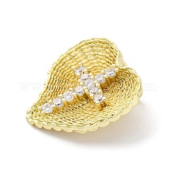 Brass Micro Pave Cubic Zirconia Pendants&nbsp;KK-S510-35G-01