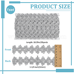 Polyester Wavy Lace Ribbon&nbsp;OCOR-WH0082-365B