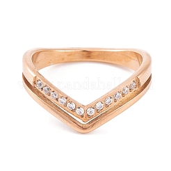 PVD Vacuum Plating 304 Stainless Steel Finger Ring for Women&nbsp;RJEW-C086-14-RG