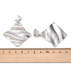 304 Stainless Steel Rhombus Dangle Stud Earrings&nbsp;EJEW-K268-79B-P