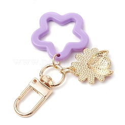 6Pcs 6 Colors Flower Opaque Acrylic Pendant Decorations&nbsp;HJEW-JM02330