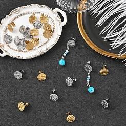 30Pcs 2 Colors 304 Stainless Steel Stud Earring Findings&nbsp;STAS-YW0011-33
